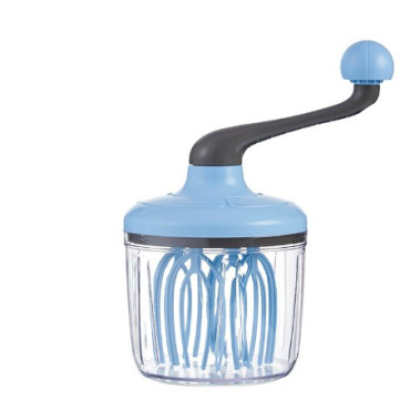 Mixer Manual, Cyrax, pentru Oua Smantana Frisca Aluat, Maner Plastic, Usor de Utilizat si Depozitat, Bol Transparent, 24.5 x 11.5 cm Albastru